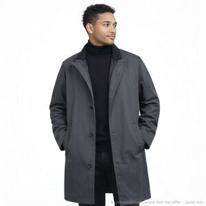 Sanyo Men's Large‎ Mocha Brown Overcoat Trench Jacket Removable Quilted Liner